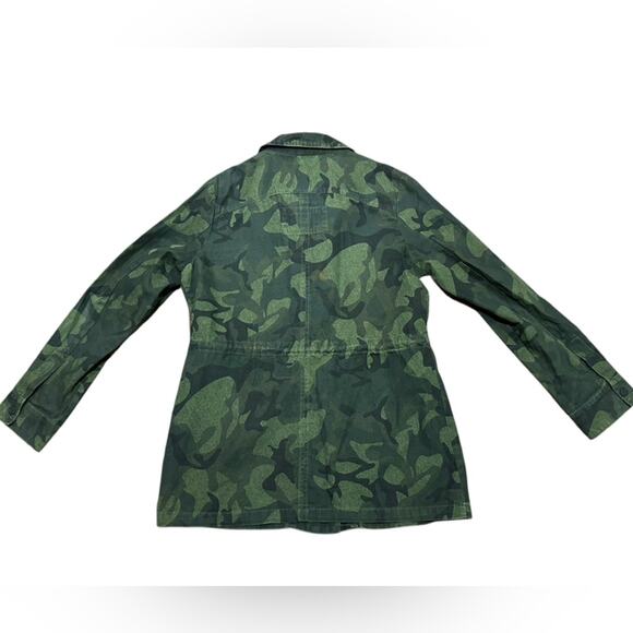 Hurley Women’s Large Green Camo Print Unlined Snap Anorak Style Jacket - Picture 5 of 10